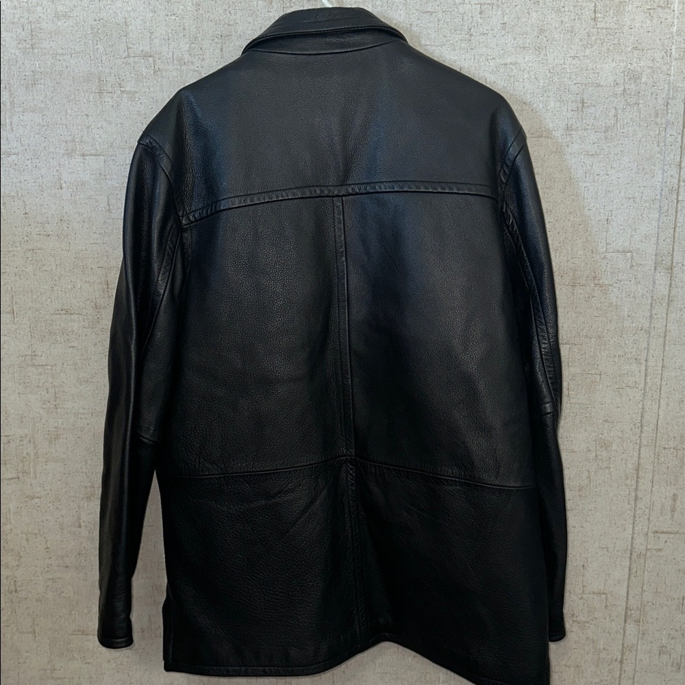 Y2K black Wilsons Leather full-zip leather jacket removable Thinsulate lining. - Picture 3 of 11